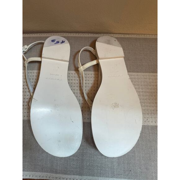 Burberry White Patent Leather Thong Slingback Sandals Size 37 & 37.5/ US 7.5 - Picture 2 of 6